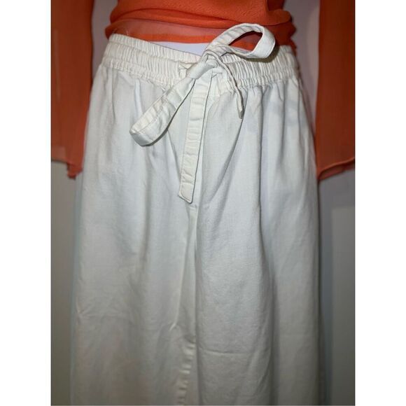 Women’s White Capri Pant Small - Raw Hem Boho - Picture 1 of 9